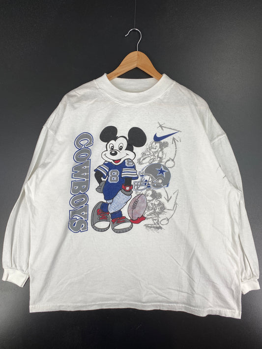 90's Bootleg COWBOYS Made in USA Size XXL Vintage NFL Long Sleeve T-Shirts / A4759