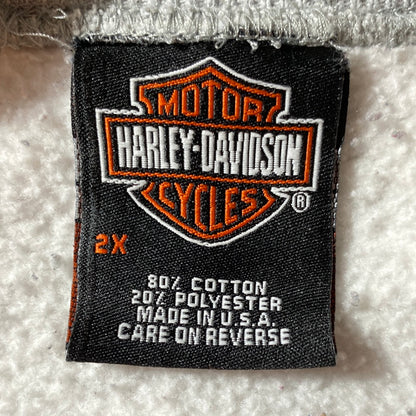 90’s HARLEY DAVIDSON Made in USA Size XXL Vintage Zip Up Sweat-Shirt / E734