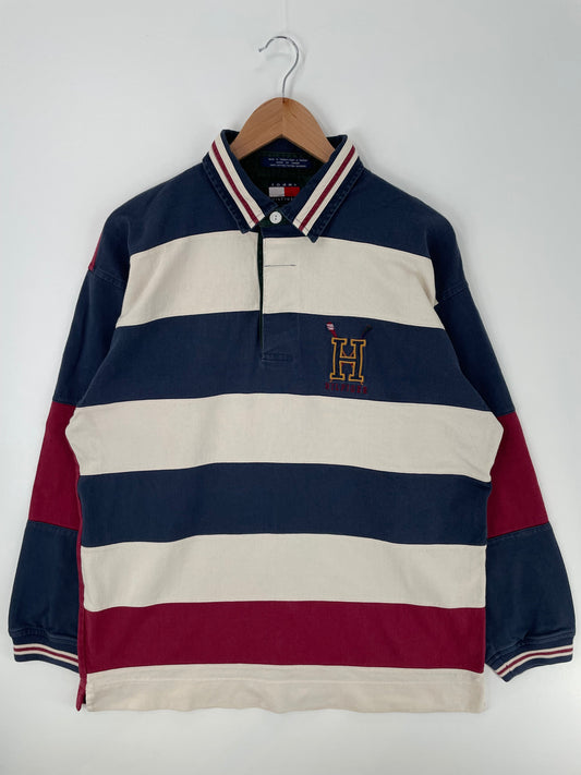 90's TOMMY HILFIGER Size L Vintage Rugby-Shirt / E848