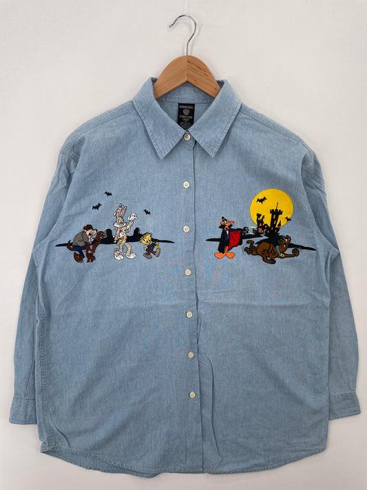 1998 LOONEY TUNES HALLOWEEN Size M Vintage Button down shirt / A7341