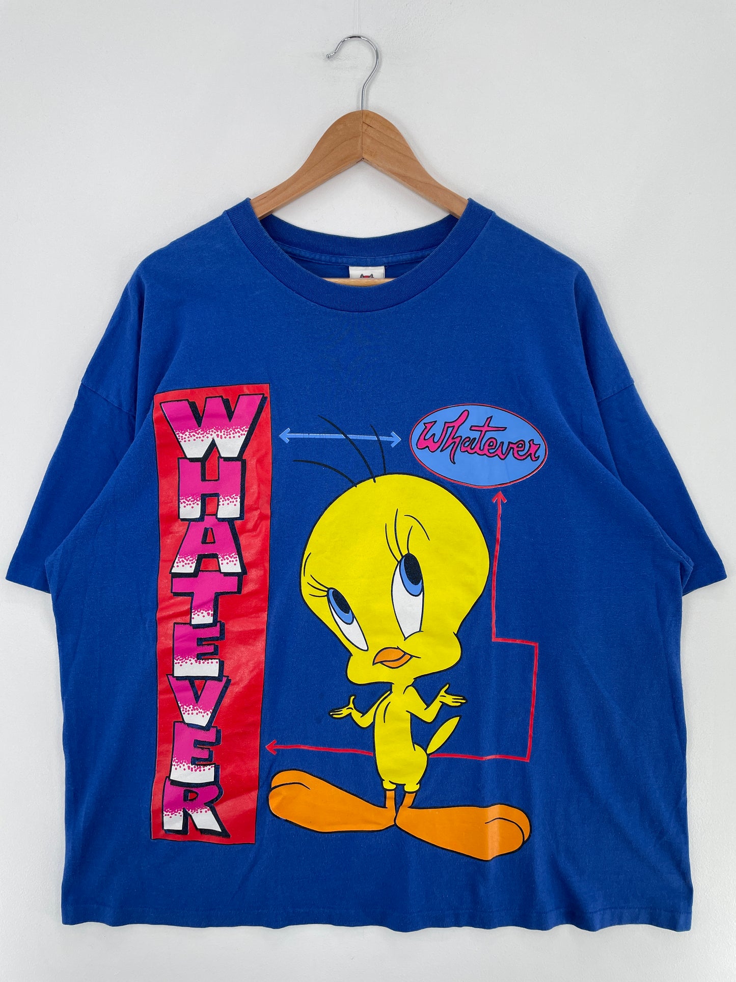 .1997 LOONEY TUNES TWEETY Made in USA Size Approx.XL Vintage T-Shirt / E1457T