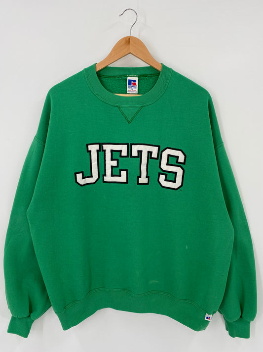 90’s NEW YORK JETS Made in USA Size XL Vintage NFL Sweat-Shirt / K4173