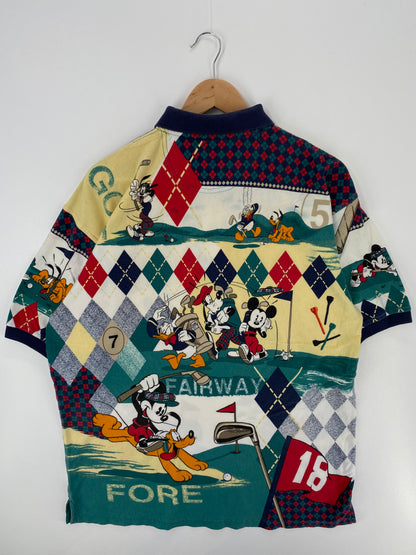00' DISNEY MICKEY PLUTO Size L Vintage T-Shirts / A586