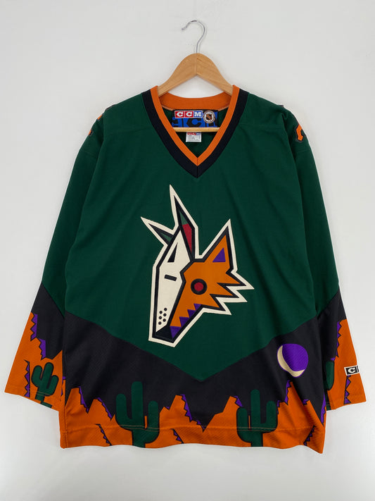 Vintage ARIZONA COYOTES Size L NHL Hockey Game Shirt / A5386