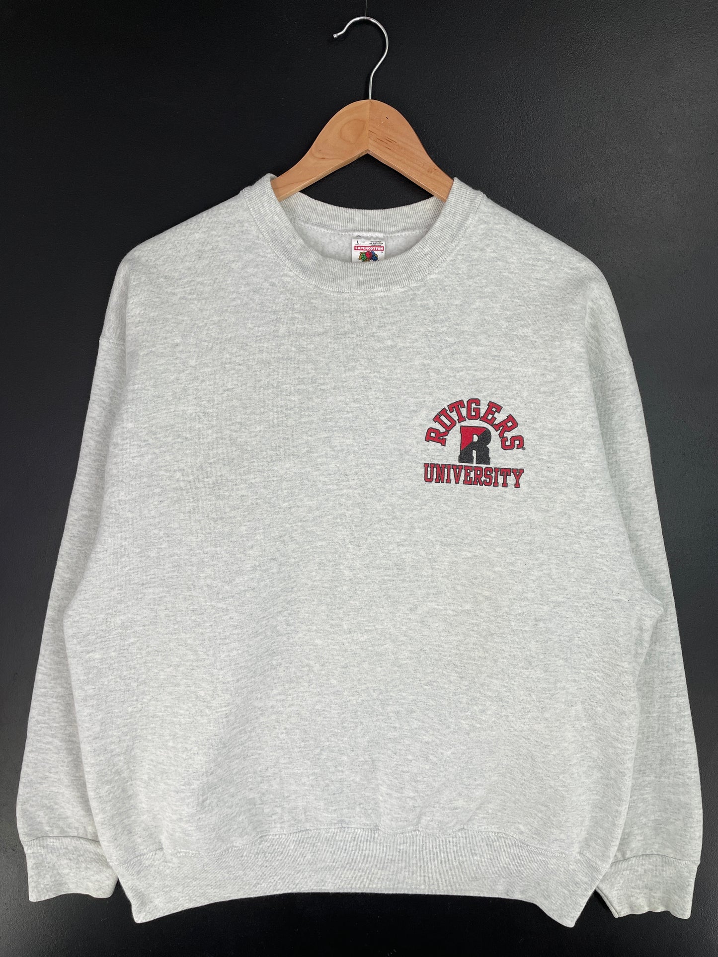 90's NEW JERSEY RUTGERS UNIVERSITY Made in USA Size L Vintage College Sweat-shirt / A9968