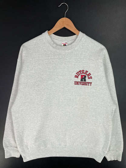 90's NEW JERSEY RUTGERS UNIVERSITY Made in USA Size L Vintage College Sweat-shirt / A9968
