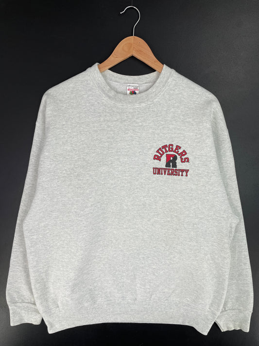 90's NEW JERSEY RUTGERS UNIVERSITY Made in USA Size L Vintage College Sweat-shirt / A9968