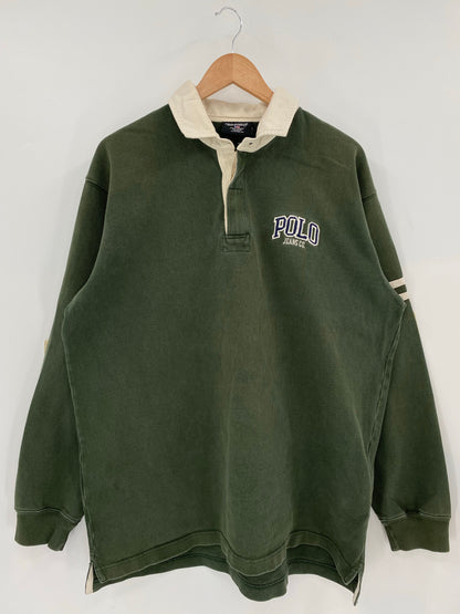 Vintage POLO JEANS RALPH LAUREN Size L Rugby-Shirt / k6946