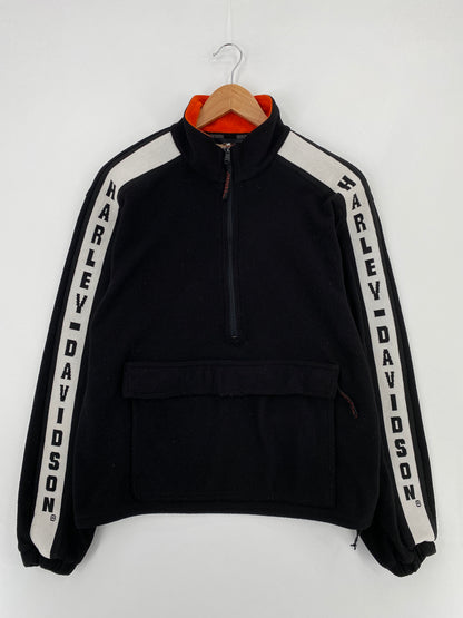 90’s HARLEY DAVIDSON Approx. Size L Vintage Half Zip Sweat-Shirt / E739