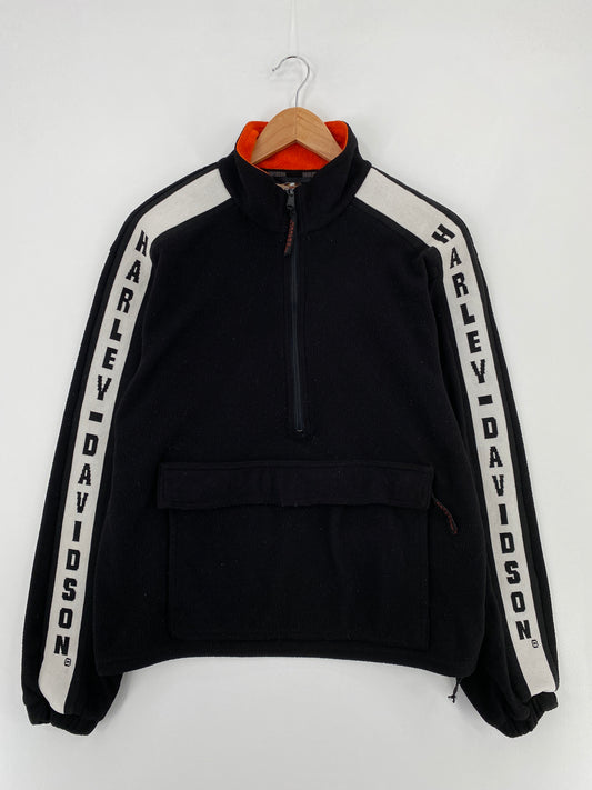 90’s HARLEY DAVIDSON Approx. Size L Vintage Half Zip Sweat-Shirt / E739
