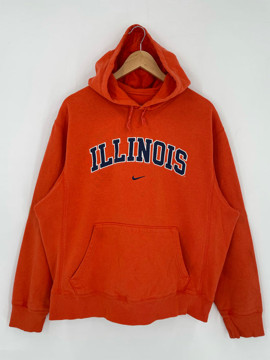 Vintage NIKE ILLINOIS Size L Hoodie Sweat shirt / K5213