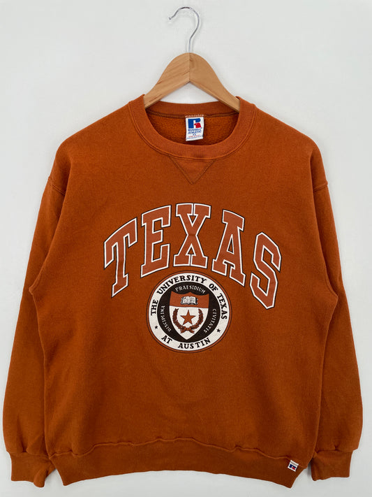 90's RUSSELL x TEXAS UNIVERSITY Made in USA Size XL Vintage College Sweat-Shirt / A6497