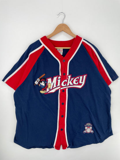 00' DISNEY MICKEY Size XL Vintage Button down T-shirt / A976