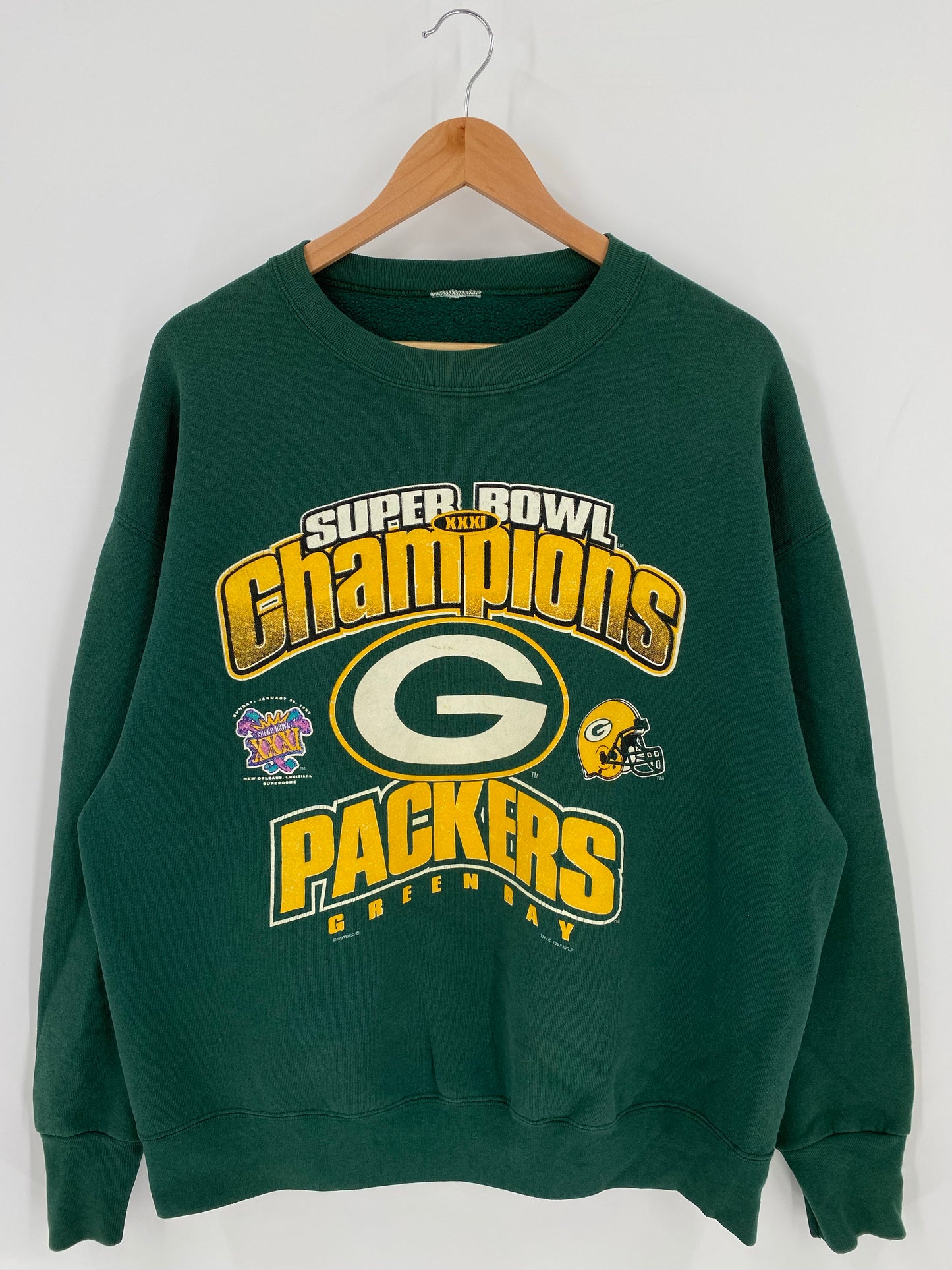 1997 GREEN BAY PACKERS Size No Tag (Approx.XL) Vintage NFL Sweat - Shirt/ K6449