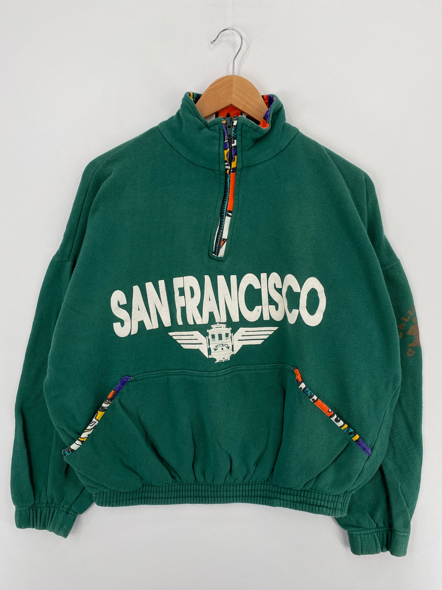 90's SAN FRANCISCO Size L Vintage Half Zip Sweat-Shirt / A4021