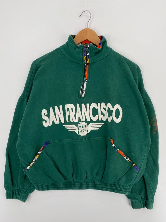 90's SAN FRANCISCO Size L Vintage Half Zip Sweat-Shirt / A4021