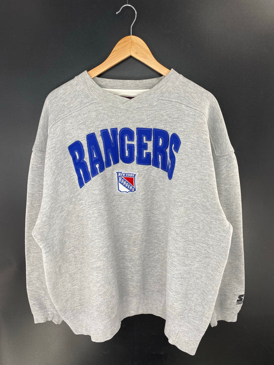 90's STARTER x NEW YORK RANGERS Size XXL Vintage NHL Sweat-Shirts/ K8726