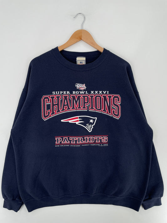 2002 NEW ENGLAND PATRIOTS Size XL Vintage NFL Sweat-Shirt / E4474S