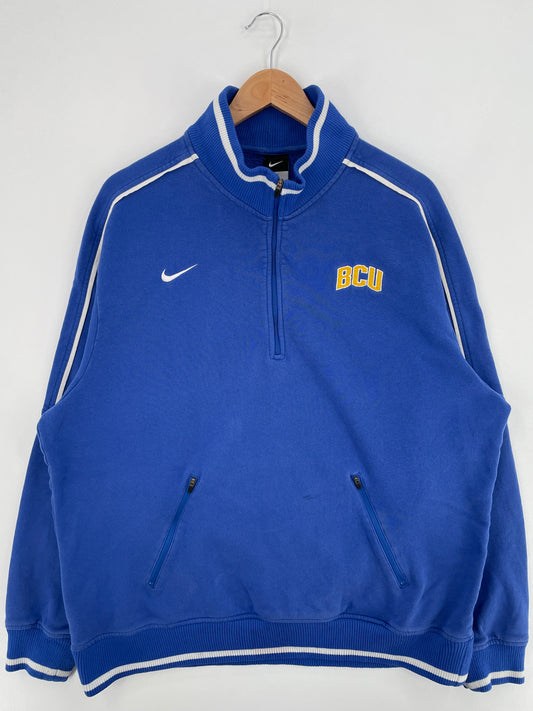 Vintage NIKE x BCU Size XL College Half Zip Sweat-shirt / E923