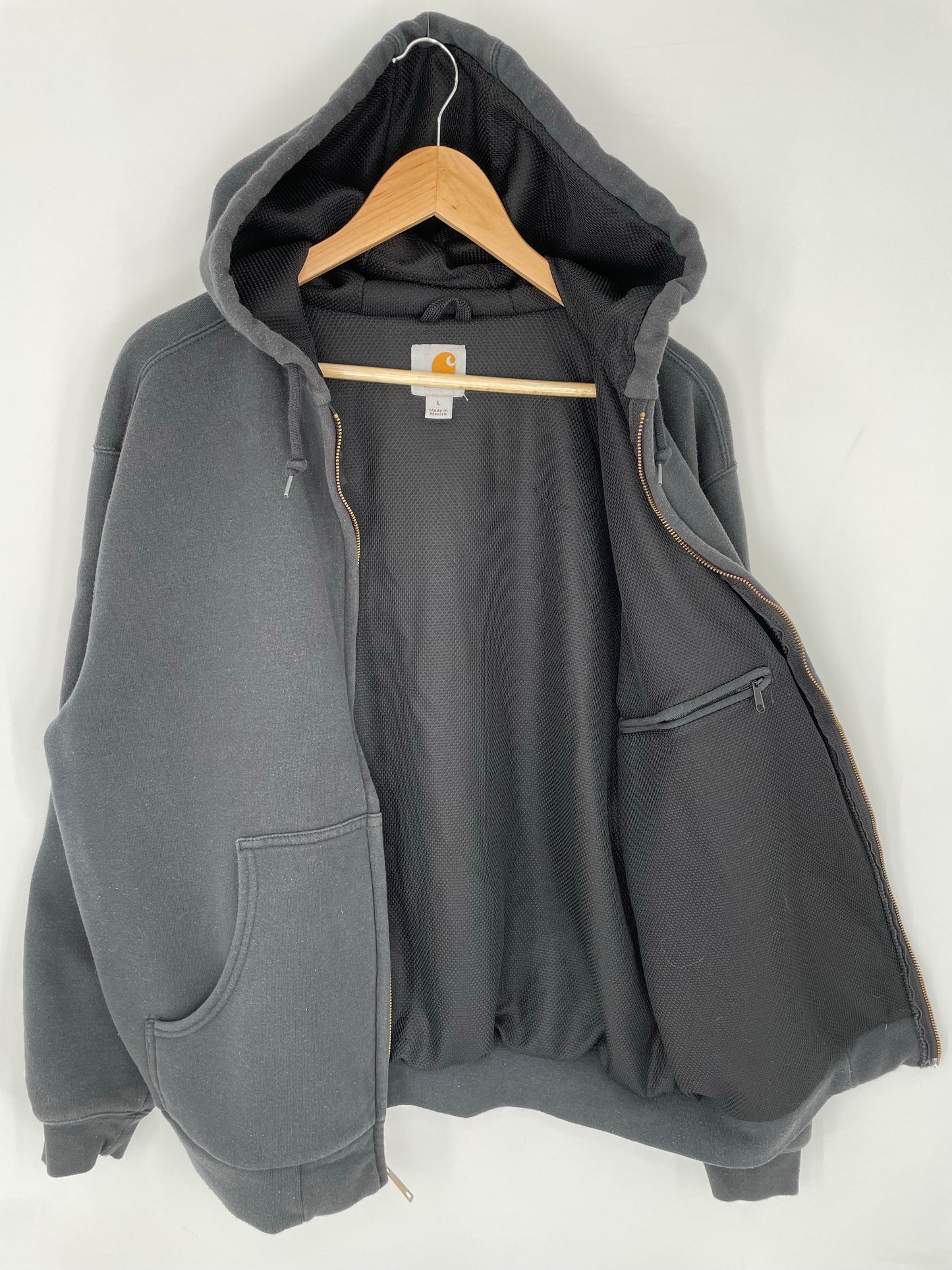 Vintage CARHARTT Double Face Size L Zip-up Hoodie Sweat-Shirt / K9517