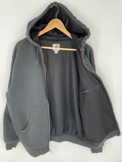 Vintage CARHARTT Double Face Size L Zip-up Hoodie Sweat-Shirt / K9517