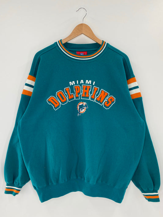 00' MIAMI DOLPHINS Size L Vintage NFL Sweat shirt / K5635