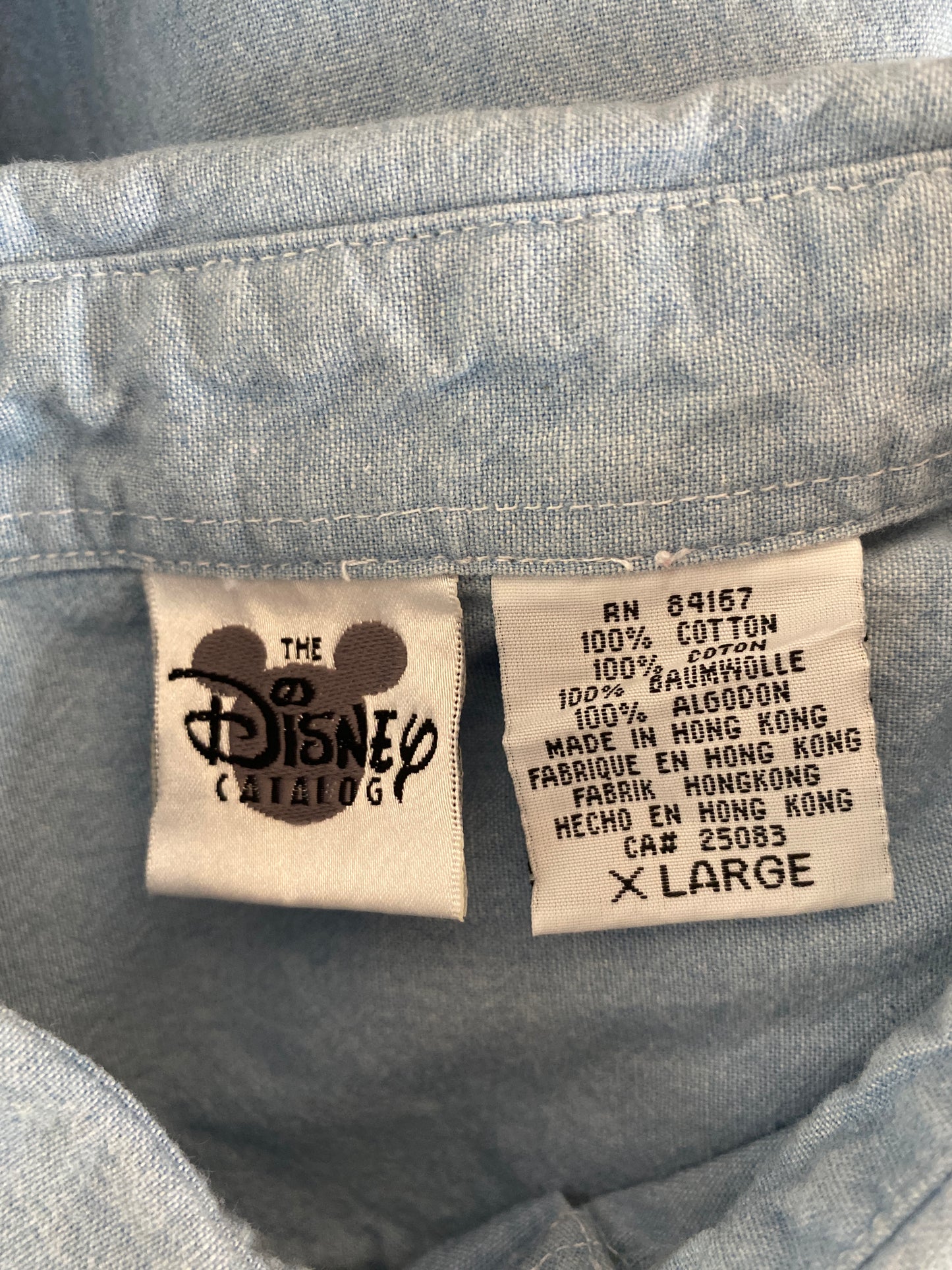 00' DISNEY Size XL Vintage Long Sleeve Denim Shirt / K2243