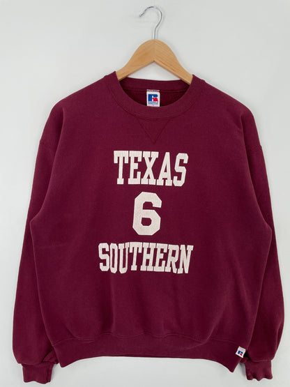 90's RUSSELL x TEXAS SOUTHERN Made in USA Size L Vintage College Sweat-shirt / E1340S