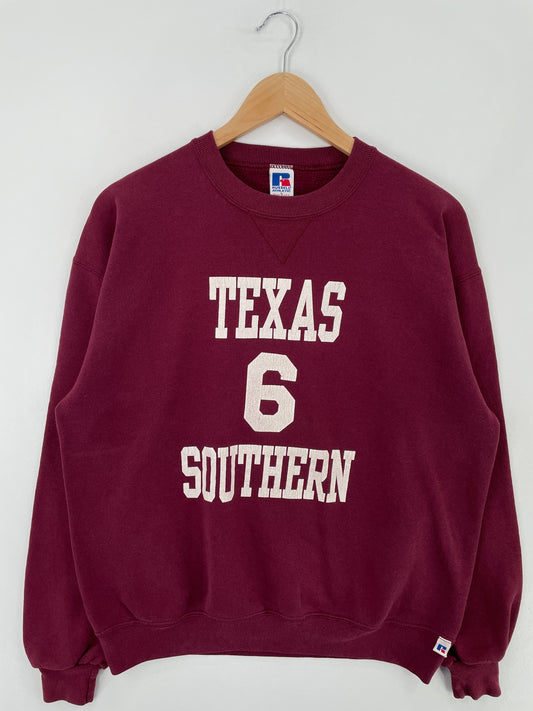 90's RUSSELL x TEXAS SOUTHERN Made in USA Size L Vintage College Sweat-shirt / E1340S