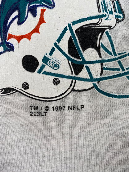 1997 MIAMI DOLPHINS Size No tag (Approx.M-L) Vintage NFL Sweat - Shirt/ A5978