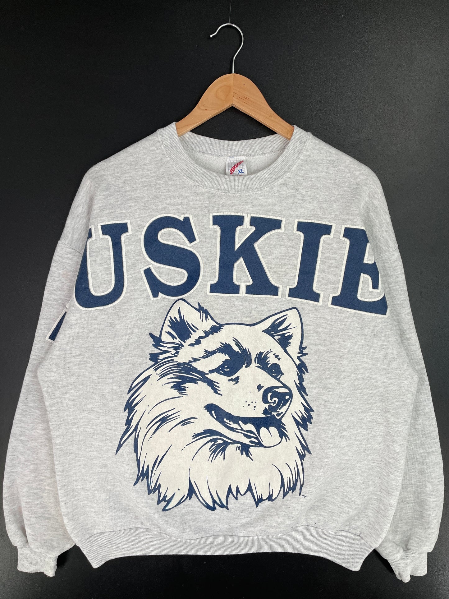 90's UCONN HUSKIES Made in USA Size XL Vintage College Sweat-shirt / A9970