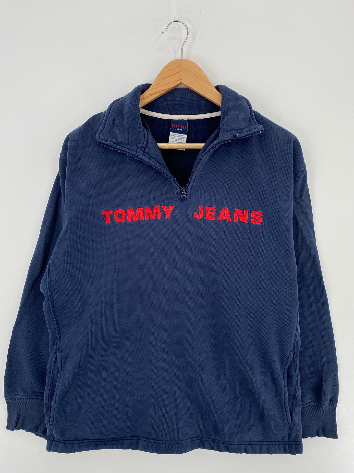 00' TOMMY JEANS Approx. Size XL Vintage Half Zip Sweat-Shirt/ A4301