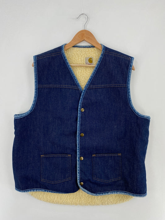 90's CARHARTT Size XL Vintage Denim Vest / E2232J