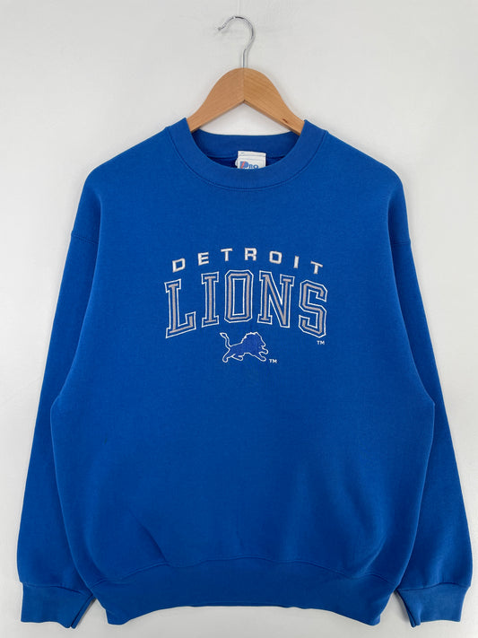 90's DETROIT LIONS Made in USA Size L Vintage NFL Sweat-Shirt / E2643S