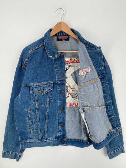 Vintage HARLEY DAVIDSON Size L Denim Jacket / A978