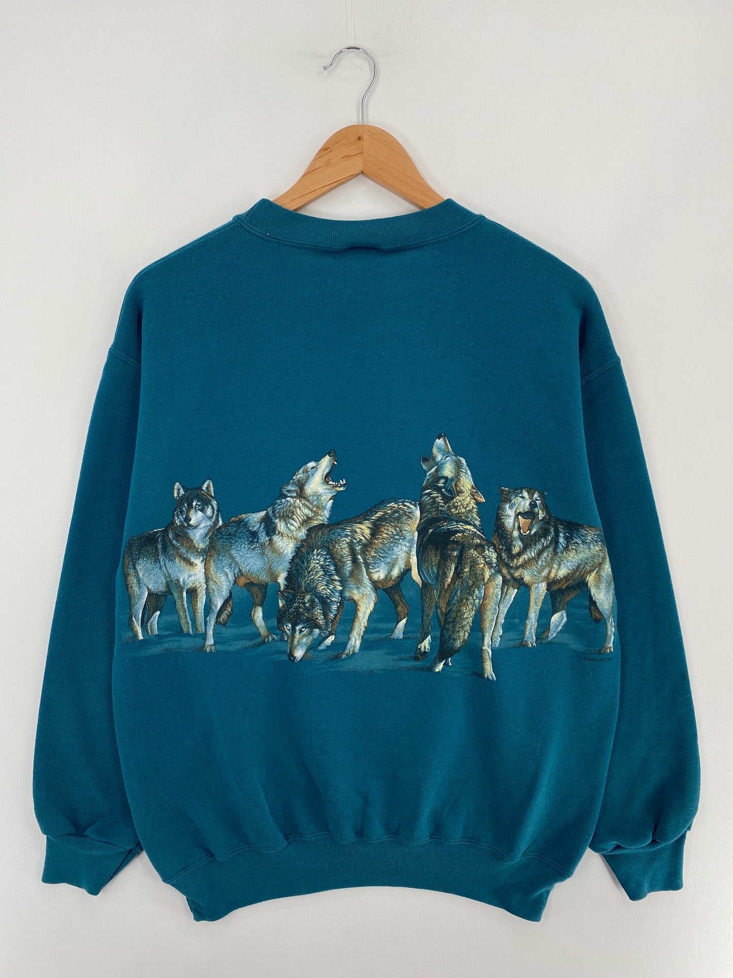 90's WOLF Approx. Size L/XL Vintage Animal Sweat-Shirt / E5150S
