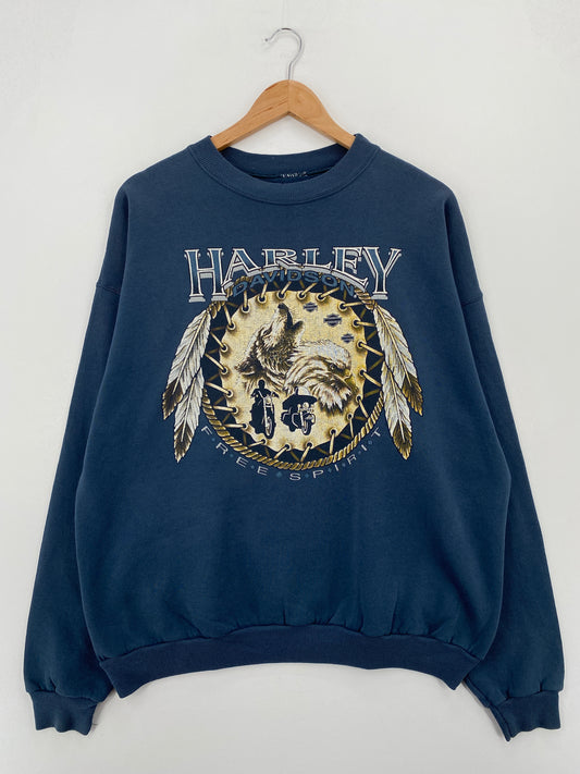90's HARLEY DAVIDSON (No tag) Approx. Size XL Vintage Sweat-Shirt / A7847