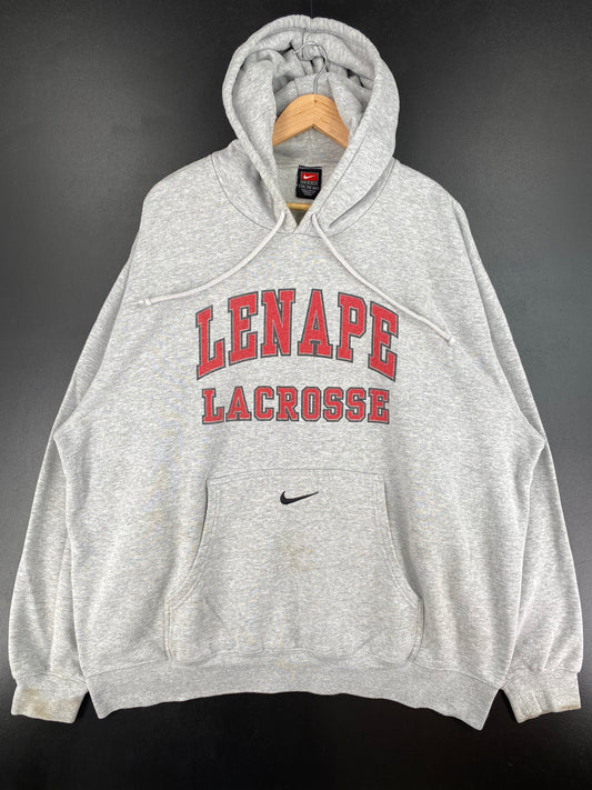 00' NIKE LENAPE LACROSSE Size XXL Vintage High School Hoodie Sweat-Shirt / A2889