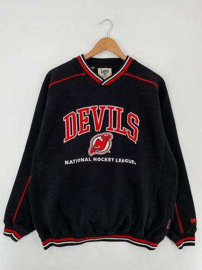 Vintage NEW JERSEY DEVILS Size L NHL Sweat-shirt / E233