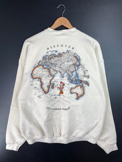 90's DISNEY IT'S A SMALL WORLD Made in USA Size XL Vintage Sweat-shirt / A9596