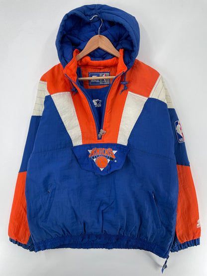 .90’s STARTER x NEW YORK KNICKS Size XL NBA Padded Nylon Jacket / E2529J