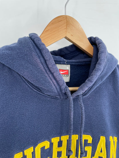 00' NIKE MICHIGAN Size S Vintage College Hoodie Sweat-shirt / K8977