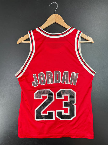 90's Champion x CHICAGO BULLS 23 JORDAN Made in USA Size 36(S) Vintage NBA Jersey / A7131