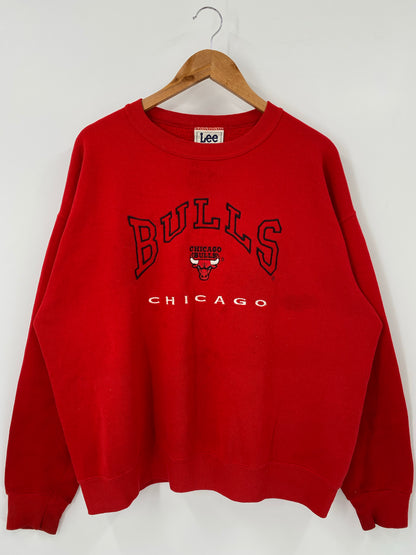 90’s CHICAGO BULLS Made in USA Size L Vintage NBA Sweat shirt / K4697