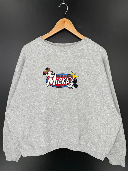 90’s DISNEY MICKEY MINNIE Size No Tag(Approx.L) Sweat-shirt / E287