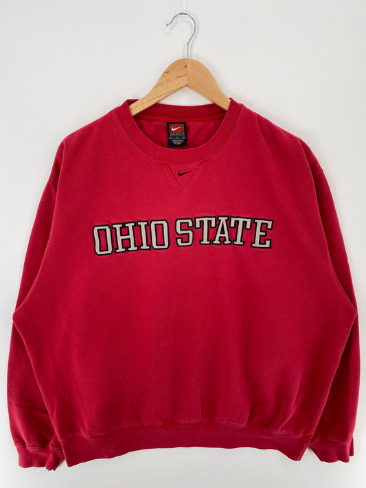 00' NIKE OHIO STATE Size L Vintage College Sweat-Shirts/ A273