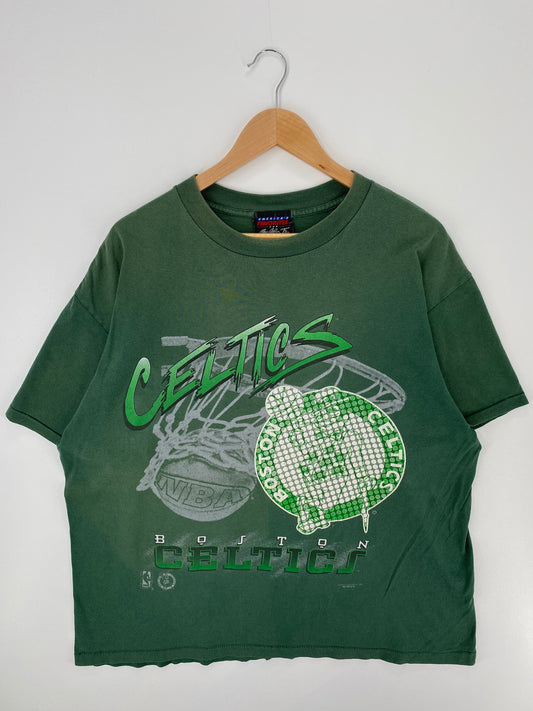 90’s BOSTON CELTICS Made in USA Size XL Vintage NBA T-shirt / A502