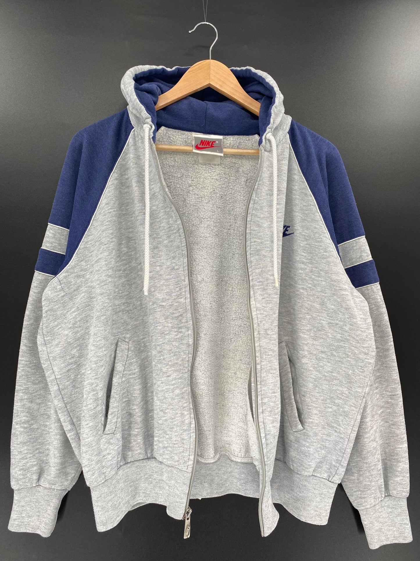 90’s Silver tag NIKE Size L Vintage Zip-up Sweat-Shirt / K4924