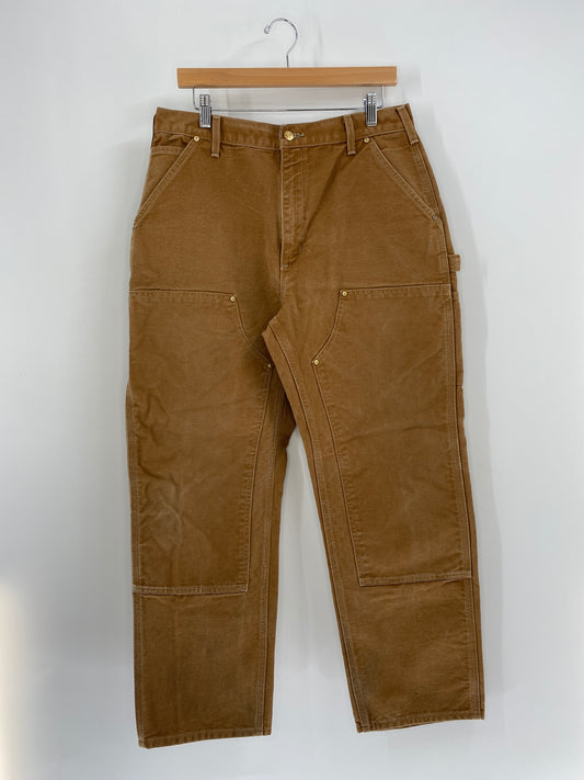 Vintage CARHARTT Made in USA Size W34 x L30 Double Knee Duck Pants / A8114