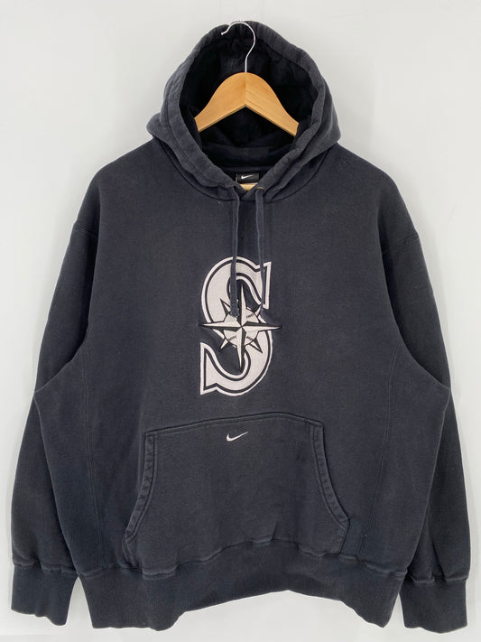 00' NIKE SEATTLE MARINERS Size XL Vintage MLB Hoodie Sweat-shirt / K5578